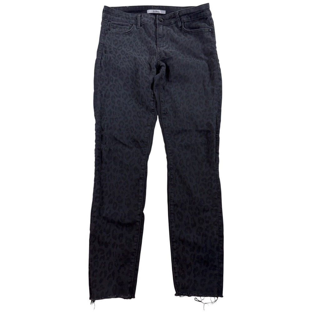 Sam Edelman Kitten Skinny Jeans Womens 28 Black Leopard‎ Faded Measures 29x28